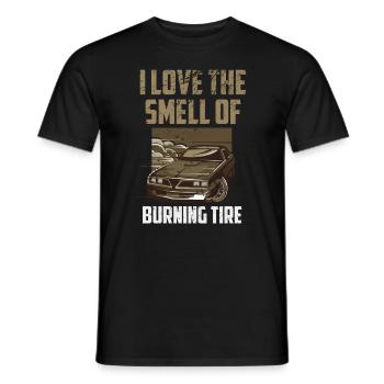 Autorennen Ich liebe den Geruch von brennenden Reifen Retro - Männer T-Shirt - Schwarz - Vorne - AI Model Male 178 light (178cm)
