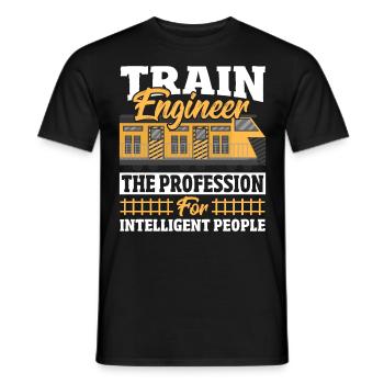 Train Engineer The Profession For Intelligent - Men's T-Shirt - black - Front - AI Model Male 178 light (178cm)