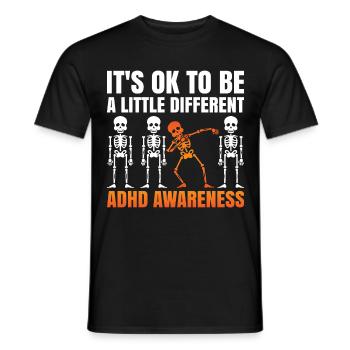 It's Ok To Be Little Different For ADHD Awareness - Men's T-Shirt - black - Front - AI Model Male 178 light (178cm)