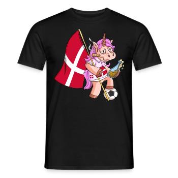 Dänisches Party Einhorn - Männer T-Shirt - Schwarz - Vorne - AI Model Male 178 light (178cm)