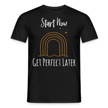 Mindset Start Now Minimalist Bohemian Rainbow Insp - T-shirt homme - noir - Devant - AI Model Male 178 light (178cm)