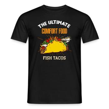 Tacos de poisson Ultimate Comfort Food Drôle de restauration rapide L - T-shirt homme - noir - Devant - AI Model Male 178 light (178cm)