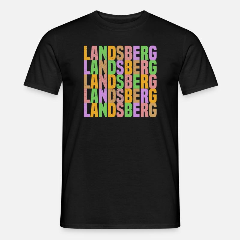 Landsberg Regenbogen - Männer T-Shirt - Schwarz