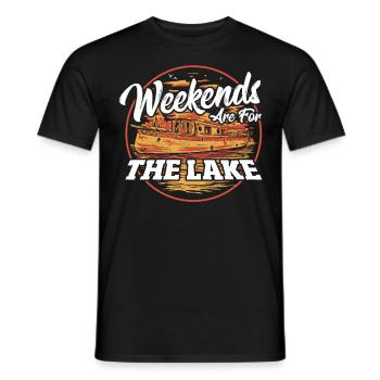 Weekends Are For The Lake Boating Boat Sailing - Men's T-Shirt - black - Front - AI Model Male 178 light (178cm)