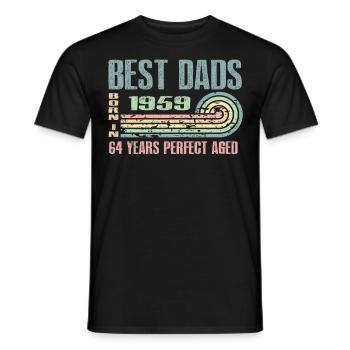 Die Besten Väter Sind 1959 Geboren, 64 Jahre Alt, - Männer T-Shirt - Schwarz - Vorne - AI Model Male 178 light (178cm)