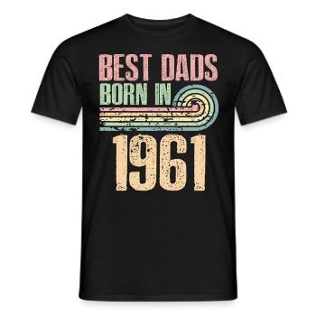 Die Besten Väter Sind 1961 Geboren, 62 Jahre Alt, - Männer T-Shirt - Schwarz - Vorne - AI Model Male 178 light (178cm)