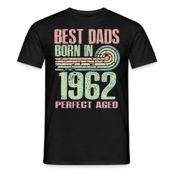 Die Besten Väter Sind 1962 Geboren, 61 Jahre Alt, - Männer T-Shirt - Schwarz - Vorne - AI Model Male 178 light (178cm)