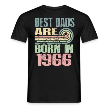 Die Besten Väter Sind 1966 Geboren, 57 Jahre Alt, - Männer T-Shirt - Schwarz - Vorne - AI Model Male 178 light (178cm)