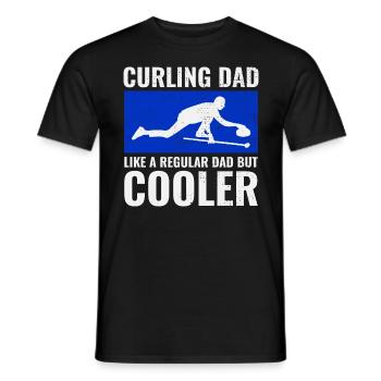 Curling Sweeping Winter Ice Sport Dad Fathers Day - Men's T-Shirt - black - Front - AI Model Male 178 light (178cm)