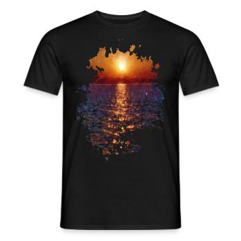 Sonnenuntergang - Männer T-Shirt - Schwarz - Vorne - AI Model Male 178 light (178cm)