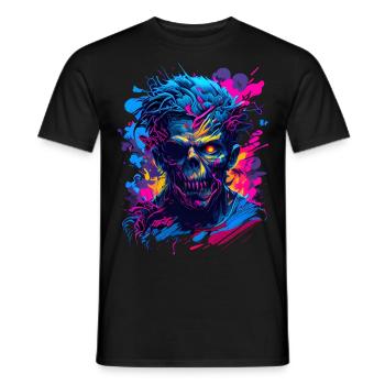 Zombie Head - Männer T-Shirt - Schwarz - Vorne - AI Model Male 178 light (178cm)