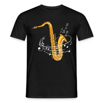 Saxophonist Colorful Music Notes For Saxophone Pla - Men's T-Shirt - black - Front - AI Model Male 178 light (178cm)