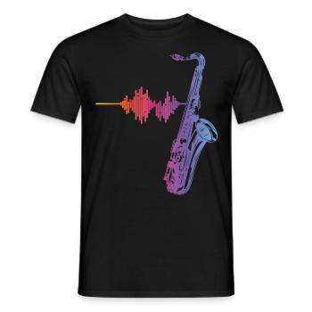 Saxophone Heartbeat/ Frequency For Saxophone Playe - Men's T-Shirt - black - Front - AI Model Male 178 light (178cm)