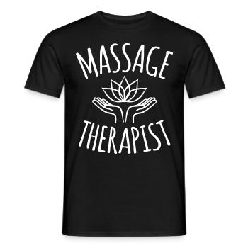 Massage Therapist Lotus Hand For Massage Therapist - Men's T-Shirt - black - Front - AI Model Male 178 light (178cm)