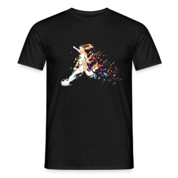 Fußball Tshirt Herren Damen Soccer Football - Männer T-Shirt - Schwarz - Vorne - AI Model Male 178 light (178cm)