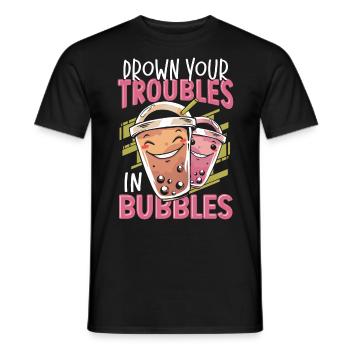 Noie vos problèmes dans les bulles Boba Tea Bubble Tea - T-shirt homme - noir - Devant - AI Model Male 178 light (178cm)