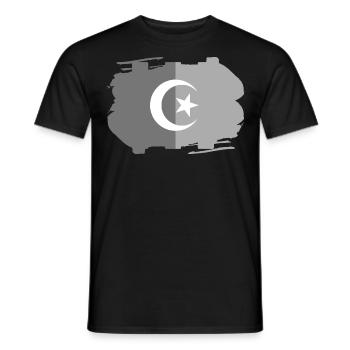 Algerische Flagge in Schwarz-Weiß Negativ - Männer T-Shirt - Schwarz - Vorne - AI Model Male 178 light (178cm)