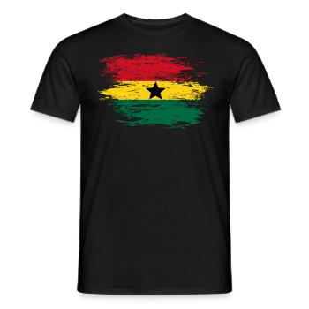 Ghana Map Flag used - Men's T-Shirt - black - Front - AI Model Male 178 light (178cm)
