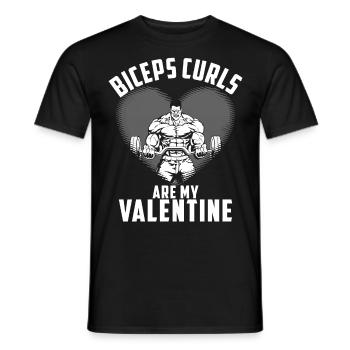 Biceps Curls Are My Valentine - Männer T-Shirt - Schwarz - Vorne - AI Model Male 178 light (178cm)