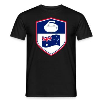Australische Flagge Curling Winter Eissport Australien - Männer T-Shirt - Schwarz - Vorne - AI Model Male 178 light (178cm)
