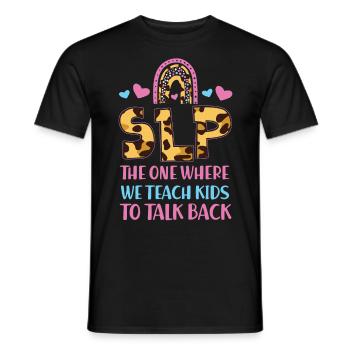 Speech Therapist Therapy Assistant - Men's T-Shirt - black - Front - AI Model Male 178 light (178cm)