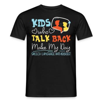 Speech Therapist Therapy Assistant - Men's T-Shirt - black - Front - AI Model Male 178 light (178cm)