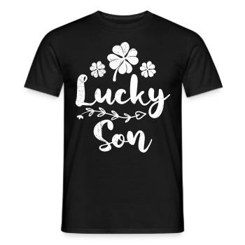 Fils chanceux Irlandais de la Saint-Patrick - T-shirt homme - noir - Devant - AI Model Male 178 light (178cm)