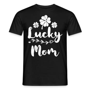 Lucky Mom Irish St Patrick's Day Mama - Men's T-Shirt - black - Front - AI Model Male 178 light (178cm)