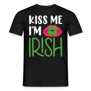Embrasse-moi je suis irlandais Saint-Patrick - T-shirt homme - noir - Devant - AI Model Male 178 light (178cm)