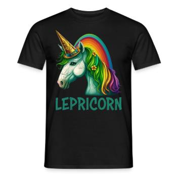 Einhorn St Patrick's Day Damen Irland Lepricorn - Männer T-Shirt - Schwarz - Vorne - AI Model Male 178 light (178cm)