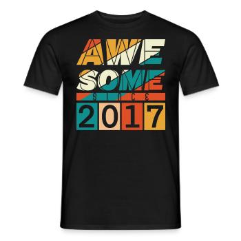 2017 Geboren Geburtstag Geburtsjahr Vintage - Männer T-Shirt - Schwarz - Vorne - AI Model Male 178 light (178cm)