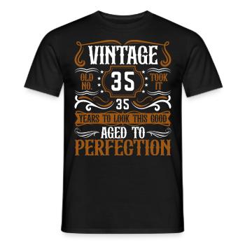35th Birthday Vintage Retro - Men's T-Shirt - black - Front - AI Model Male 178 light (178cm)