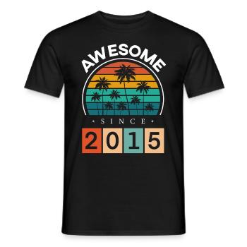 2015 Anniversaire Né Année de naissance millésime - T-shirt homme - noir - Devant - AI Model Male 178 light (178cm)