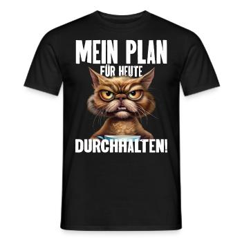 Mein Plan Für Heute Durchhalten! - Männer T-Shirt - Schwarz - Vorne - AI Model Male 178 light (178cm)