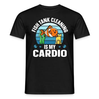 Fish Tank Cleaning is my Cardio Aquaristik - Men's T-Shirt - black - Front - AI Model Male 178 light (178cm)