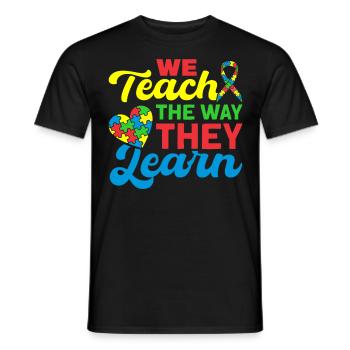 autism awareness Schul Unterricht stolzes Lehrer - Männer T-Shirt - Schwarz - Vorne - AI Model Male 178 light (178cm)