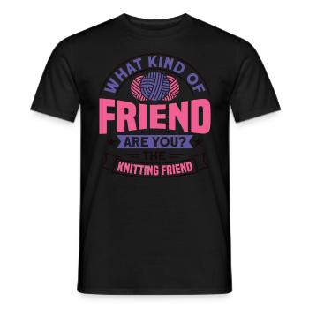 Handarbeit Stricken lustiger Strick Spruch - Männer T-Shirt - Schwarz - Vorne - AI Model Male 178 light (178cm)