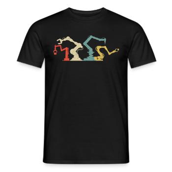 Robot Robotics Engineer Retro - Men's T-Shirt - black - Front - AI Model Male 178 light (178cm)