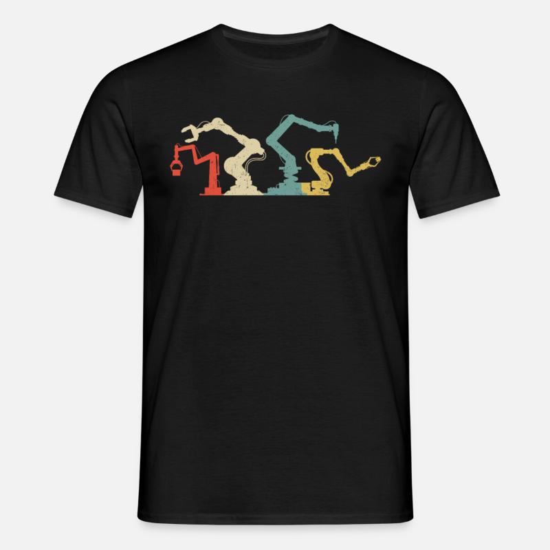 Robot Robotics Engineer Retro - Männer T-Shirt - Schwarz