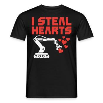 Robot Robotics Engineer Valentines - Men's T-Shirt - black - Front - AI Model Male 178 light (178cm)
