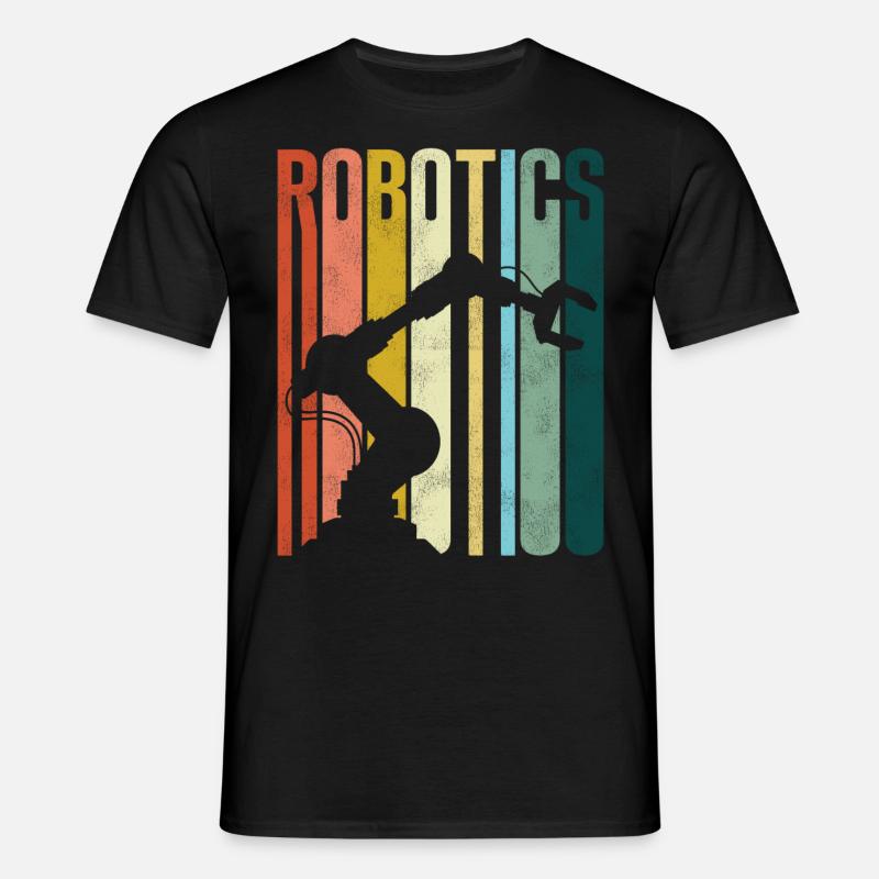 Robot Robotics Engineer Retro - Männer T-Shirt - Schwarz