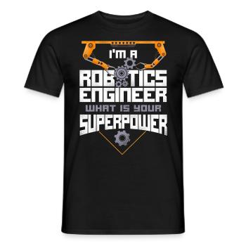 Ingénieur Robotique Robot Vintage - T-shirt homme - noir - Devant - AI Model Male 178 light (178cm)