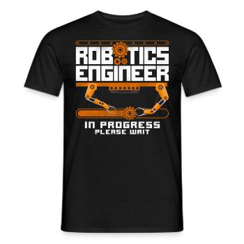 Robot Robotics Engineer Vintage - Men's T-Shirt - black - Front - AI Model Male 178 light (178cm)