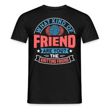 Handarbeit Stricken lustiger Strick Spruch - Männer T-Shirt - Schwarz - Vorne - AI Model Male 178 light (178cm)