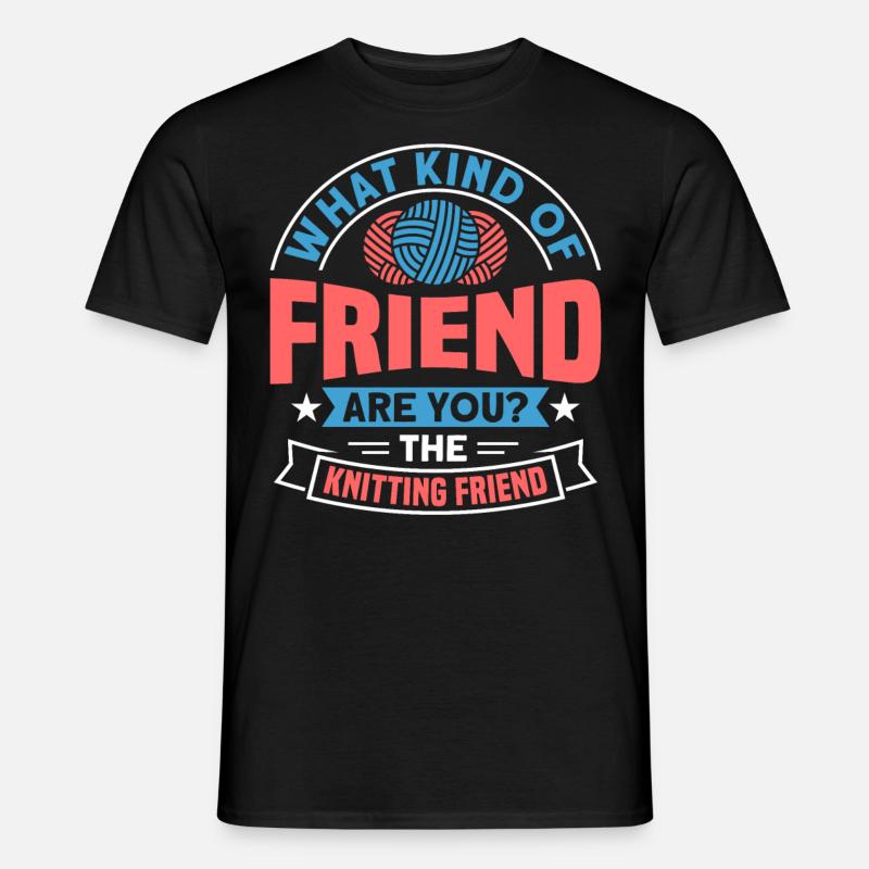 Handarbeit Stricken lustiger Strick Spruch - Männer T-Shirt - Schwarz