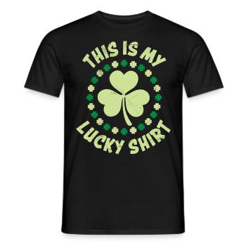 Mein Glücks-Shirt Kleeblatt St Patrick's Day - Männer T-Shirt - Schwarz - Vorne - AI Model Male 178 light (178cm)