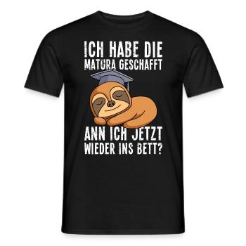 Maturant Matura geschafft kann ich jetzt ins Bett? - Männer T-Shirt - Schwarz - Vorne - AI Model Male 178 light (178cm)