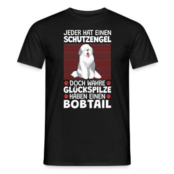 Bobtail ist mein Schutzengel Altenglischer Bobtail - Männer T-Shirt - Schwarz - Vorne - AI Model Male 178 light (178cm)