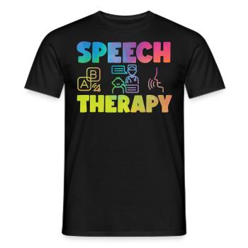 Speech Therapist Therapy Assistant - Men's T-Shirt - black - Front - AI Model Male 178 light (178cm)