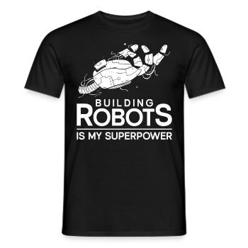 Robot Robotics Engineer Building - Männer T-Shirt - Schwarz - Vorne - AI Model Male 178 light (178cm)
